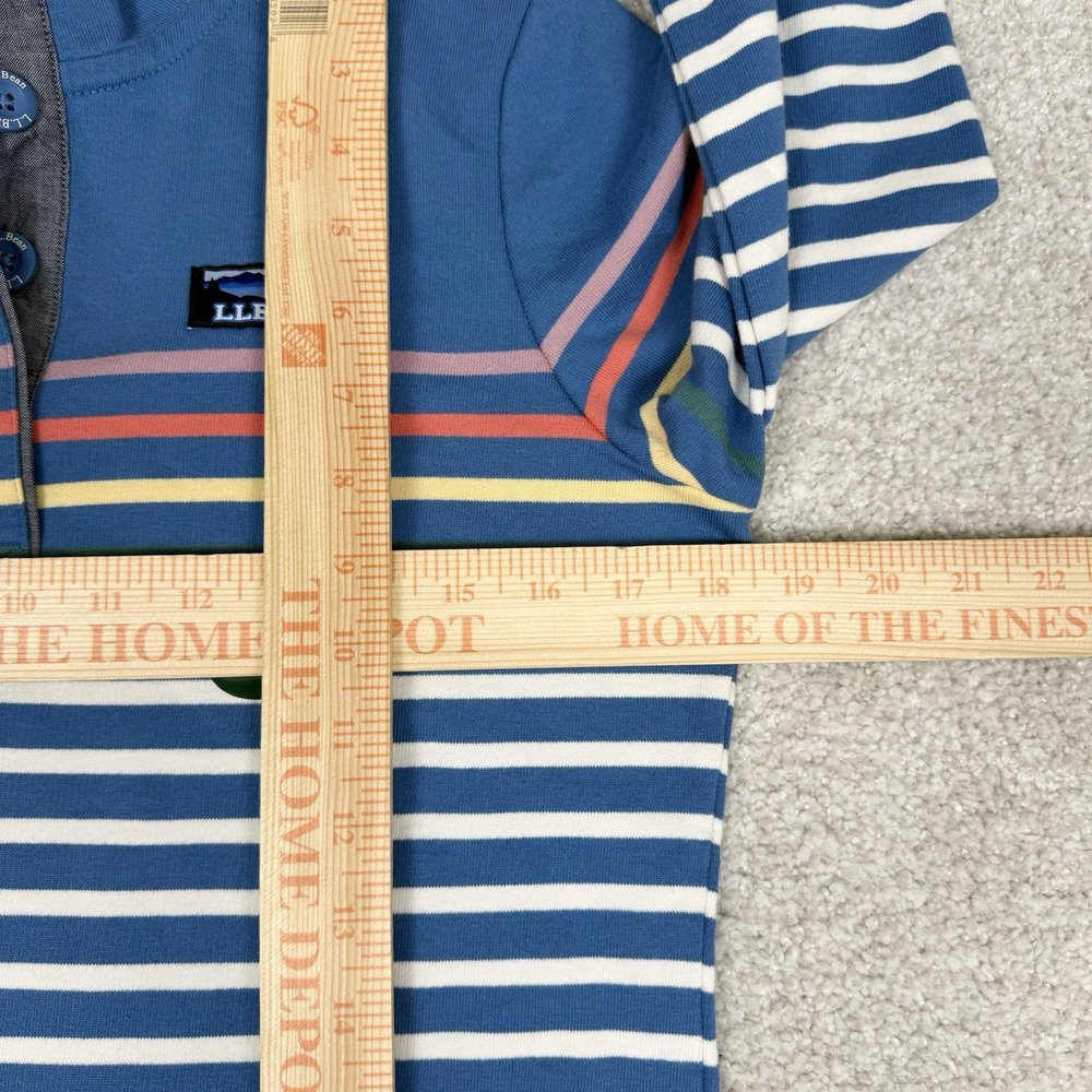 LL Bean NWT Womens Multicolor Stripe Long Sleeve Rugby Henley Shirt X-Small XS - Picture 7 of 12